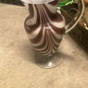 Purple striped vase/pitcher